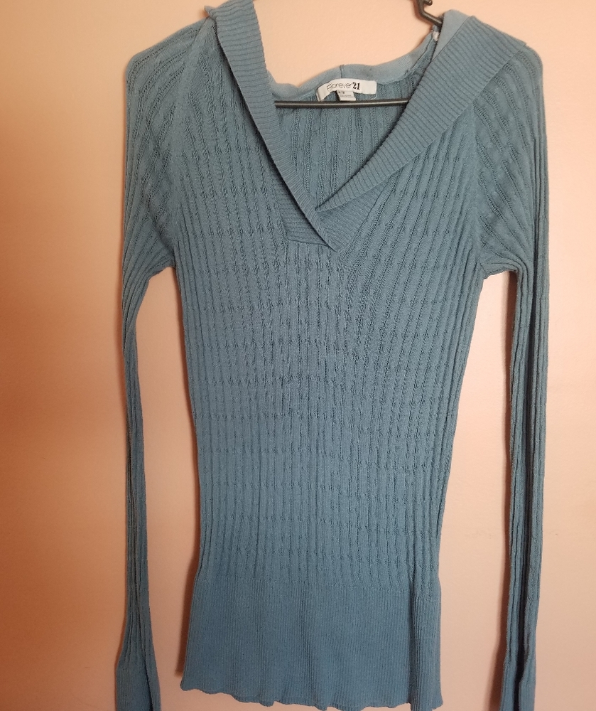 Slate Blue Hooded Sweater